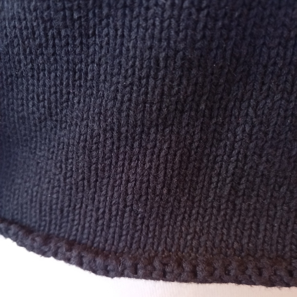 OAK NYC black exposed shoulder wool blend turtleneck sweater - Picture 8 of 10